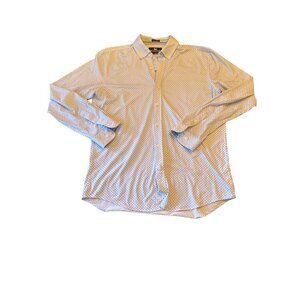 Buttercloth Mens XL Slim Fit Shirt Blue White Pattern